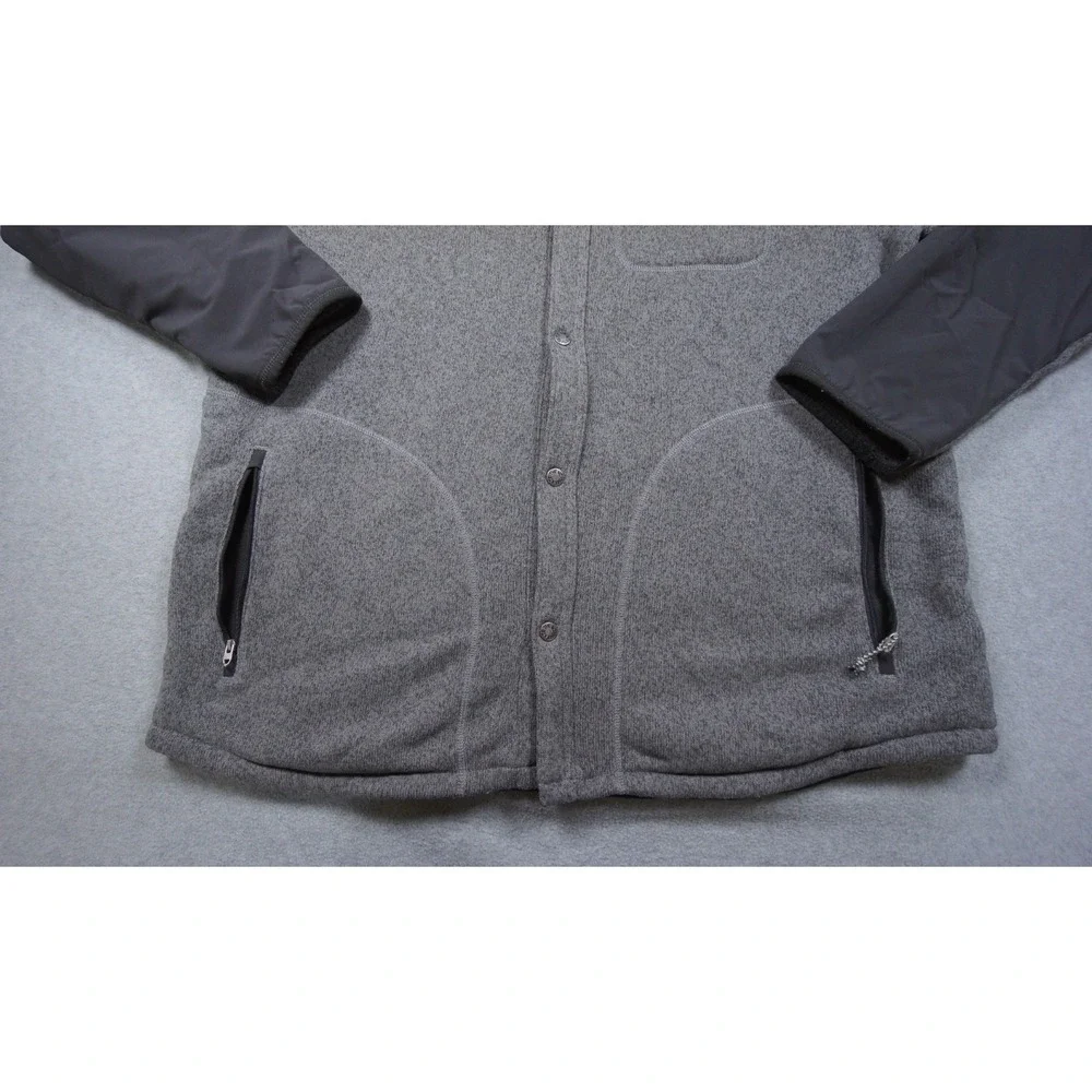 The North Face Jacket Mens XL Gray Fleece Full Snap Outdoor Hiking Casual Adult